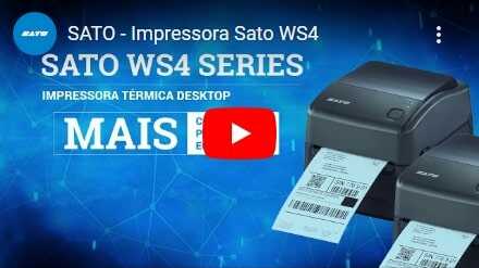Impressora térmica de etiquetas SATO WS4 etiquetas codigo de barras adesivas conexões ethernet RS232 USB WLAN 203 dpi velocidade impressão Até 6”/s 152.4 mm/s iPv4/IPv6  várias emulações de impressoras SZPL, SEPL, SFPL, SiPL 99-WT202-400