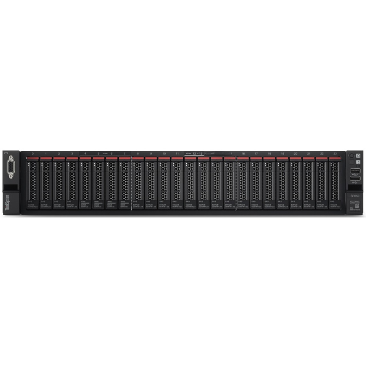 Servidor Lenovo sr650 thinksystem rack 2u 7Z73A089BR V2 XEON 4314 2.4GHZ 16C 1X32GB 3200MHZ 2X480GB SSD 2X750W-393