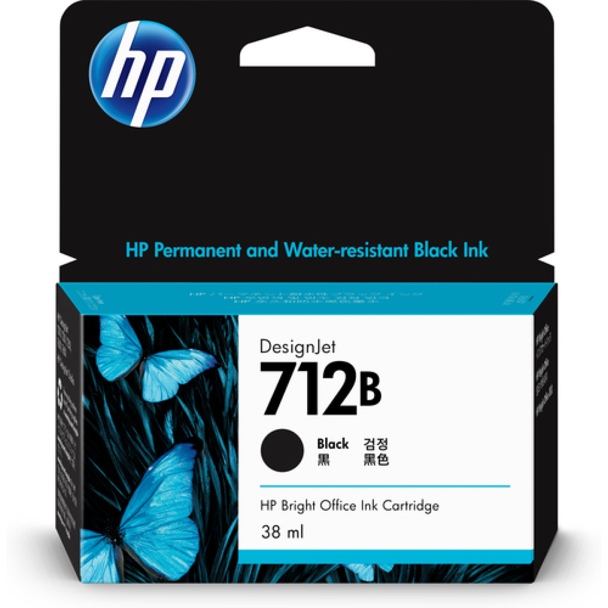 3ED28A HP Cartucho de tinta 712B 38 ml preto DesignJet T210, T230, T250, T630, T650 -0