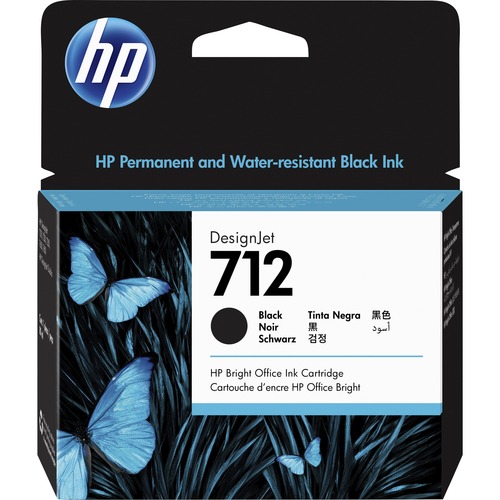 3ED71A HP Cartucho de tinta 712 80-ml preto DesignJet T210, T230, T250, T630, T650