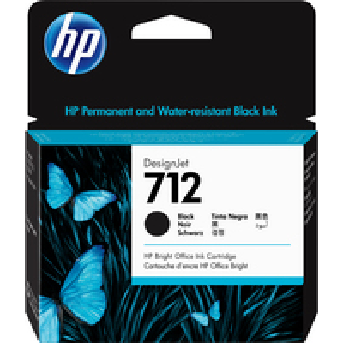 3WW89A HP Cartuchos de tinta 712 80 ml preto DesignJet, pacote com 2-0