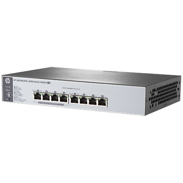 Switch HP 1820-8G-PoE , 8 portas 10/100/1000 4 portas PoE, J9982A, Alta Performance, Baixa Latência, Interface de gerenciamento WEB simples e diferenciada, QOS, suporte a Jumbo Frame, Spanning Tree: STP, RSTP, SNMP v1, v2 Portas: 65W-0