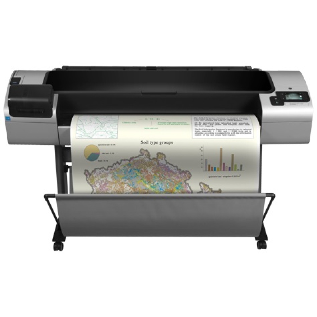 Plotter Impressora HP DesignJet T1300 PostScript, 1.118 mm 44" polegadas, Mobile Printing,ePrint & Share,Servidor Web,imprime pen drive,usb,2 rolos automáticos,folha solta,bandeja mídia,cortador,6 cartuchos,Até 2400 x 1200 dpi,CAD e GIS,Gigabit Eth CR652A-0