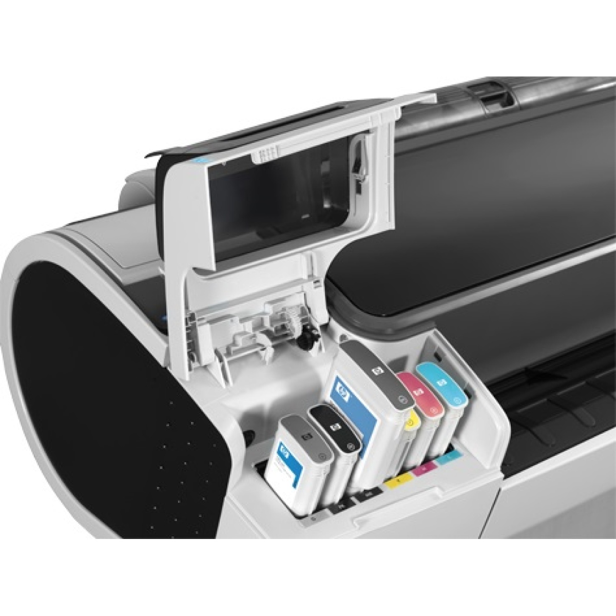Plotter Impressora HP DesignJet T1300 PostScript, 1.118 mm 44" polegadas, Mobile Printing,ePrint & Share,Servidor Web,imprime pen drive,usb,2 rolos automáticos,folha solta,bandeja mídia,cortador,6 cartuchos,Até 2400 x 1200 dpi,CAD e GIS,Gigabit Eth CR652A-423