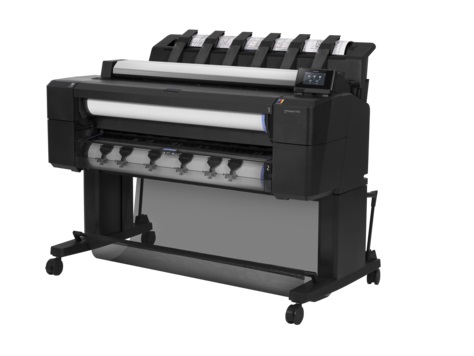 Plotter Multifuncional HP DesignJet série T2530, 36" polegadas, 914 mm ,Imprime,digitaliza,copia, Gigabit Ethernet, Até 2400 x 1200 dpi otimizados, 6 cartuchos, 2 alimentações auto rolo papel frontal,folha solta, pen drive, ePrint,L2Y26A ,Cor: Até 2400 -427