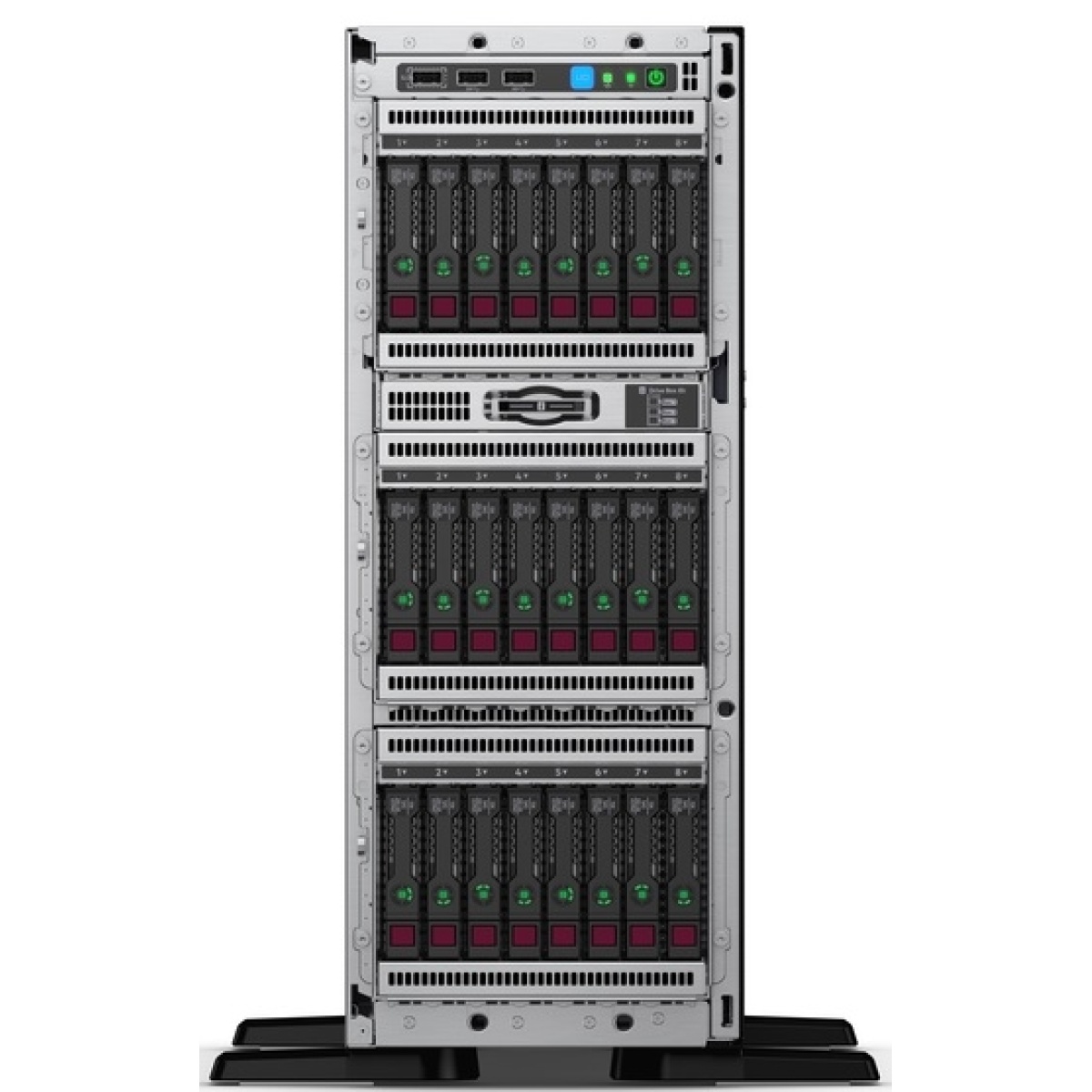 Servidor HP ProLiant ML350 Gen10 P11051-001 1 processador 4210 10 core 20 thread Xeon Silver 4210 2.10GHz até 2, HPE iLO, 16 GB DDR4-2933 até 3tb, SEM DISCOS Baia 8 SFF Hot Plug até 24 Máximo 168TB, 4 rj45 1gb, S100i 1x800W 3 anos-696