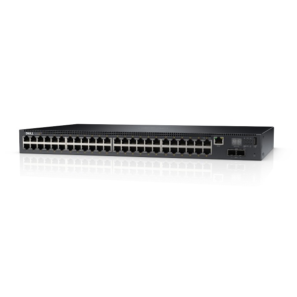 Dell Networking Switch N2048P 48 portas 10/100/1000Mbps gigabit PoE 30,8 watts em 24 portas + 2 portas 10G SFP+ e 2 portas empilhável ate 12 unid,gerenciável , camada 2+, QoS, 220 Gbps, Diagnóstico, 210-ABNY, vlan -0