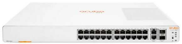 JL806A Switch HP Aruba networks Instant On 24 portas RJ-45 10/100/1000, 2 portas SFP+ 10 GbE, 2 portas 10GBASE-T gerenciavel empilhável