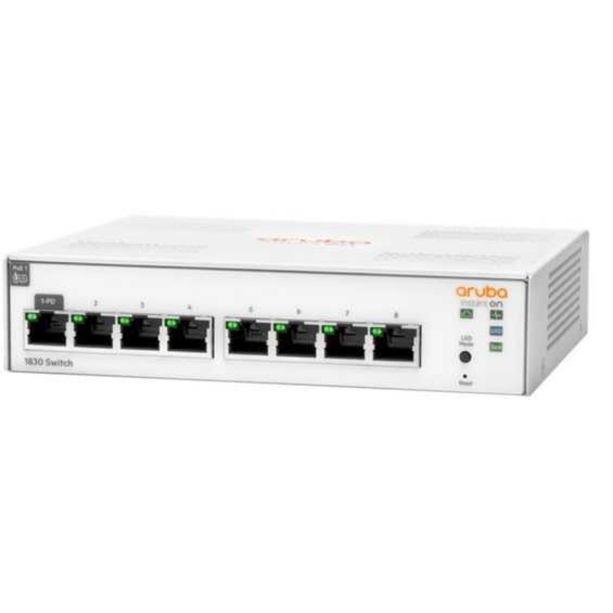 JL810A Switch HP Aruba networks Instant On 1930 8 portas gigabit RJ-45 10/100/1000 switching 16 Gbps Capacidade 11,90 Mpps Cloud, navegador Web, gerenciador SNMP