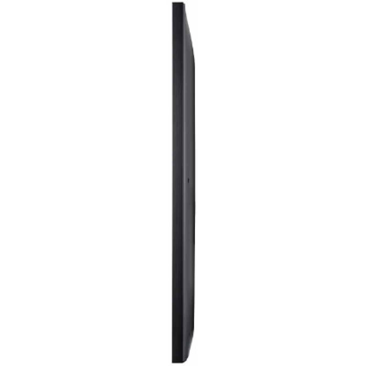 Monitor Samsung ultra fino, visto de lado, destacando seu design elegante.