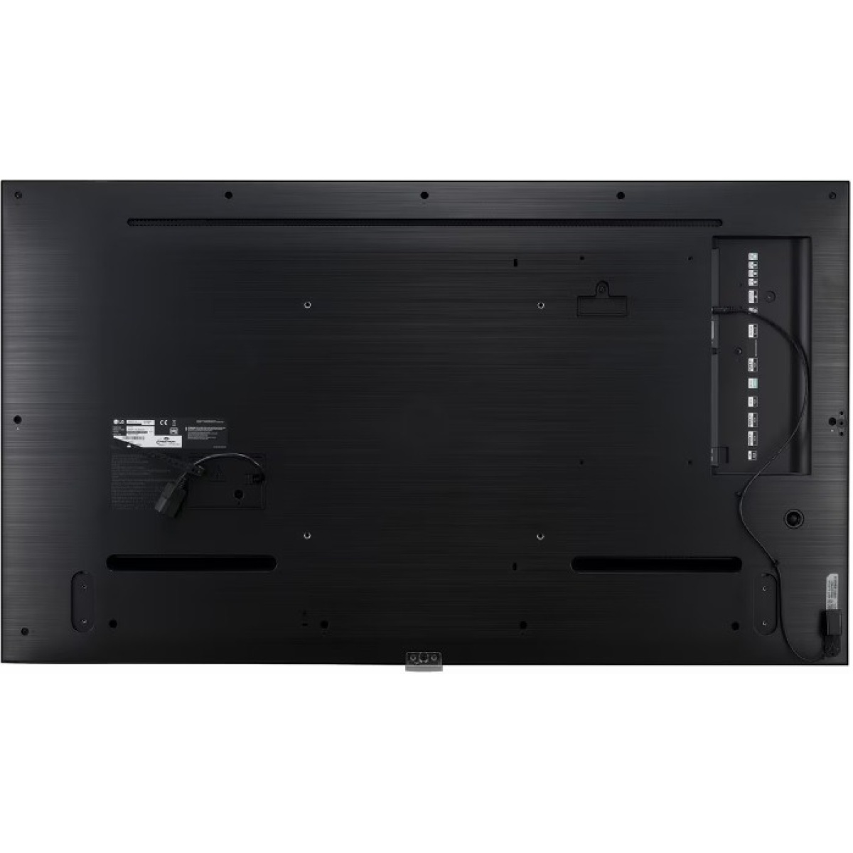 Monitor Samsung com portas de conexão visíveis na parte traseira.