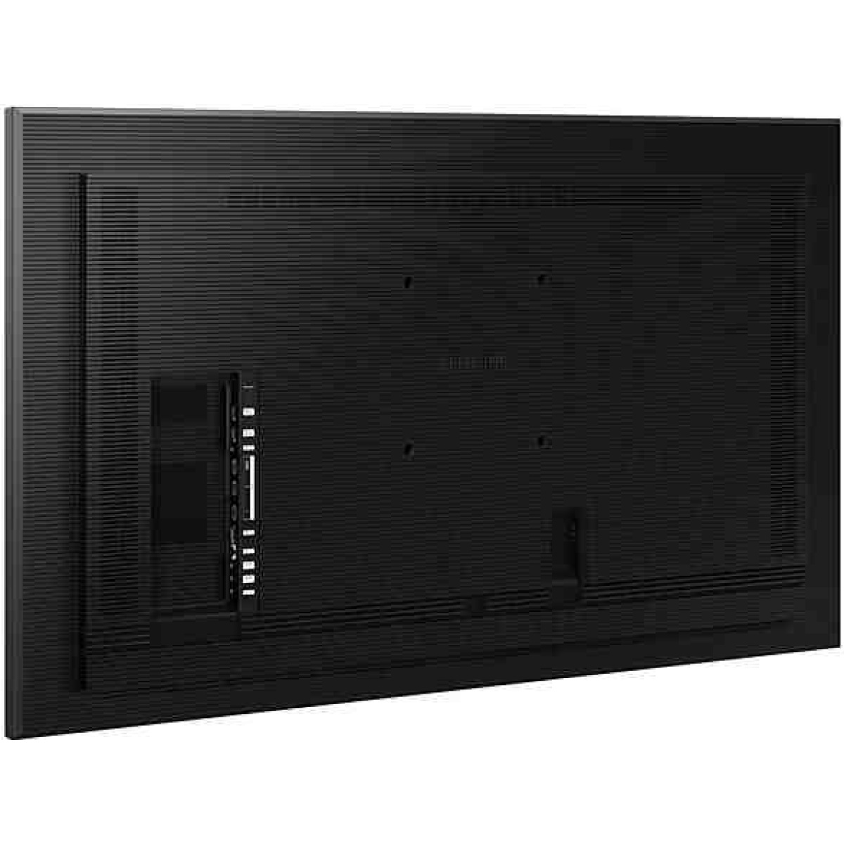 Monitor LG com design elegante e entradas versáteis na parte traseira.