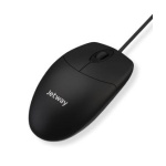 Mouse com fio Jetway, design ergonômico e cor preta.