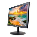 Monitor AOC com imagem vibrante de praia ao pôr do sol.