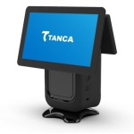 Terminal de pagamento Tanca com tela touch, design compacto e moderno.