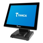Monitor Touchscreen Tanca com tela azul e logo visível.