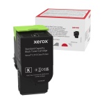 Cartucho de toner Xerox, modelo compatível, embalagem visível ao fundo.