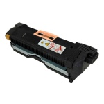 Cartucho de toner HP, tipo laser, com aviso de segurança visível.