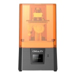 Impressora 3D Creality com visor laranja e estrutura robusta.