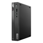 Mini PC Lenovo, compacto e elegante, com várias portas de conexão.