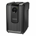 No-break SMS com design compacto e luz indicadora de funcionamento.