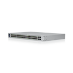 Switch de rede TP-Link 24 portas, design compacto e eficiente.