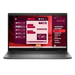 Laptop com interface de software em fundo vermelho, ideal para produtividade.