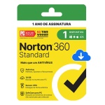 Pacote Norton 360 Standard, 1 ano de assinatura, proteção contra vírus.