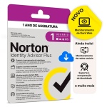 Norton Identity Advisor Plus, assinatura de 1 ano, proteção de identidade.