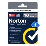 Pacote de assinatura Norton Small Business para proteção de 10 dispositivos.