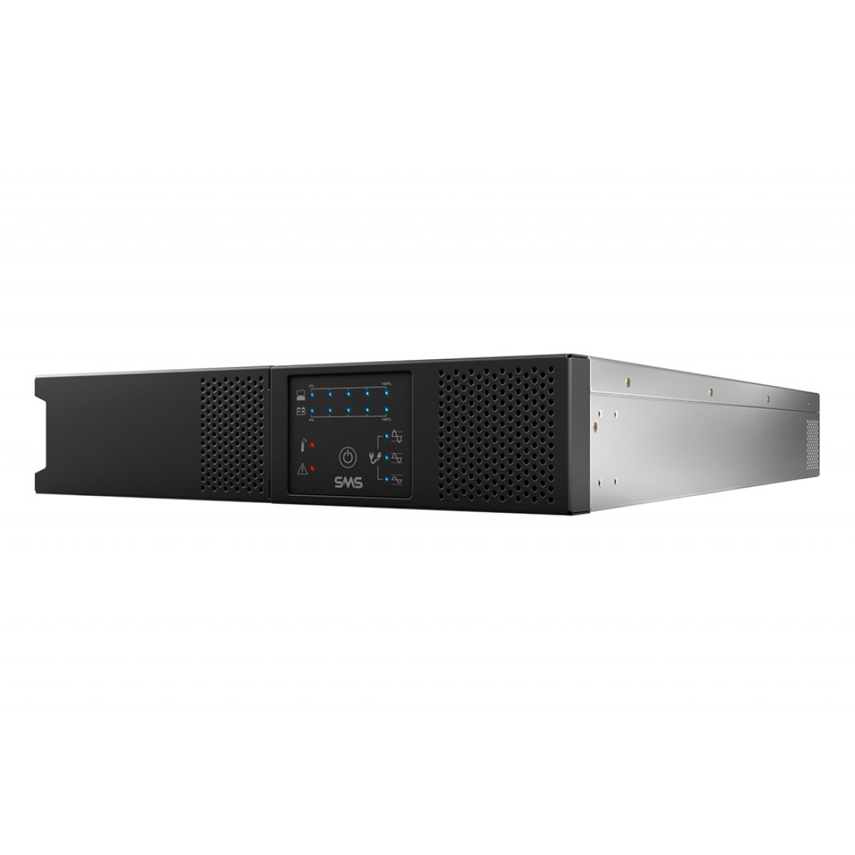 Servidor Dell PowerEdge, modelo rack, com painel frontal iluminado.