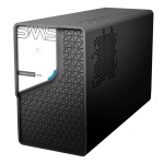 Fonte de alimentação SWS, design moderno em preto, ventilação otimizada.