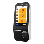 Terminal de pagamento Touch, marca XYZ, com tela sensível ao toque e interface amigável.