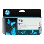 Cartucho de tinta HP 738 magenta, ideal para impressoras.