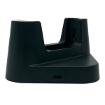 Base de carregamento preta para dispositivo, compatível com várias marcas.