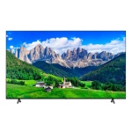 TV de 55 polegadas com paisagem montanhosa, ideal para entretenimento.