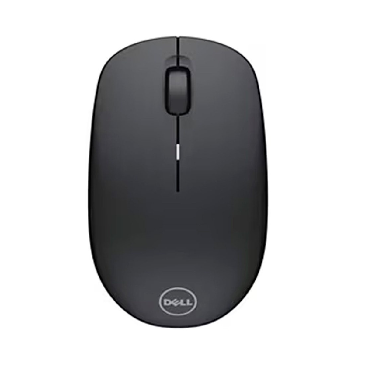 Mouse sem fio Dell, design ergonômico, cor preta.