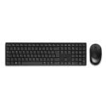 Teclado e mouse sem fio Logitech, design compacto e moderno.