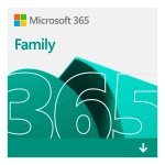 Microsoft 365 Family: assinatura de software com design moderno e colorido.
