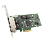 Placa de rede PCI, marca desconhecida, com múltiplas portas de conexão.