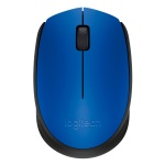 Mouse sem fio Logitech M330, cor azul, design ergonômico.