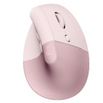 Mouse sem fio Logitech, design ergonômico em rosa, ideal para conforto.