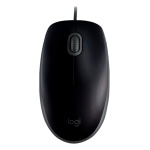 Mouse Logitech com design ergonômico e roda de rolagem.