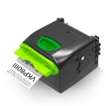 Impressora térmica de etiquetas Gprinter, compacta, com design preto e verde.