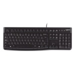 Teclado Logitech K120, USB, design ergonômico e teclas silenciosas.