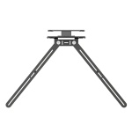 Suporte ajustável para monitor, ideal para ergonomia no trabalho.