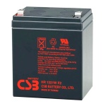 Bateria CSB HR 12180W F2, 12V, 18Ah, com etiquetas de especificação.