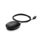 Mouse com fio preto, modelo básico, ideal para uso diário.