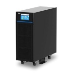 No-break preto com tela digital, ideal para proteção de equipamentos.