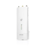 Roteador Ubiquiti Rocket M5, tipo wireless, com conectores externos visíveis.